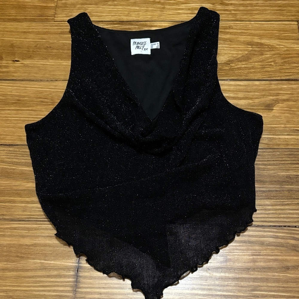 Princess Polly size 6 Sparkle Top in Black
